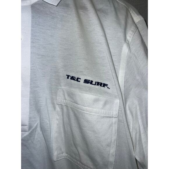 Vintage T&C Surf Polo Shirt Hawaii White Short Sleeve Collared Surfing 90s M - Picture 3 of 8